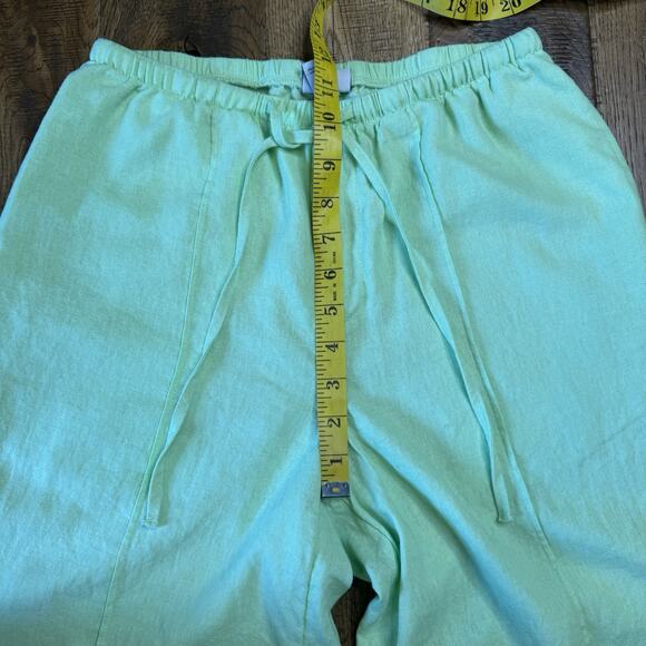 A NEW DAY Linen Blend Lime Green Pants Beach Resort Size XS OVERSIZED Baggy - Picture 5 of 9
